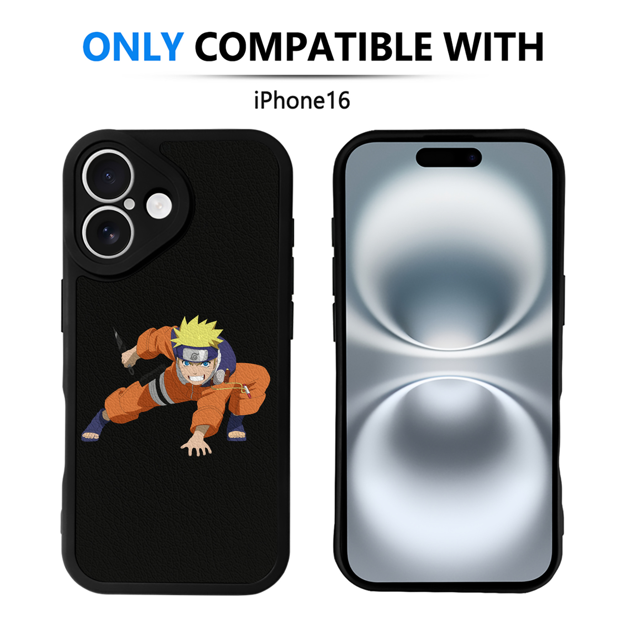 （画像用） NARUTO -ナルト- うずまき ナルト Uzumaki Naruto 【iPhone 16シリーズ対応】シリコンスマホケース（レザー調） 材質：シリコン